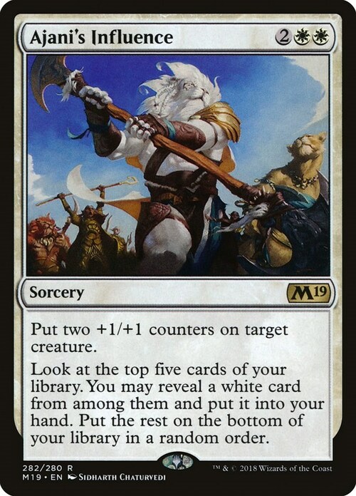 Ajani's Influence Card Front
