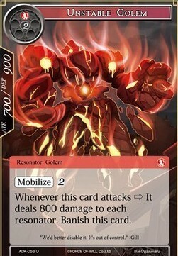 Unstable Golem Card Front
