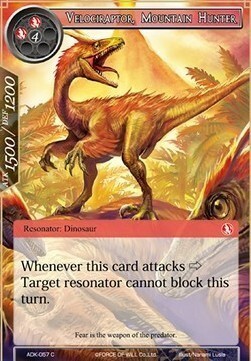 Velociraptor, Mountain Hunter Card Front