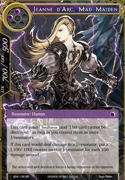 Jeanne d'Arc, Mad Maiden Card Front