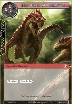 Red Fang Allosaurus Card Front