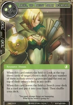 Rachel, the Ancient Library Researcher Card Front