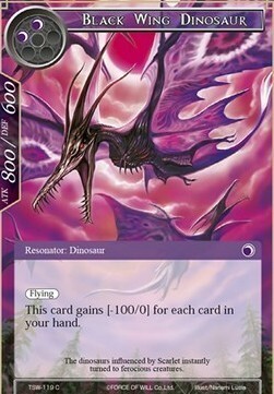 Black Wing Dinosaur Card Front