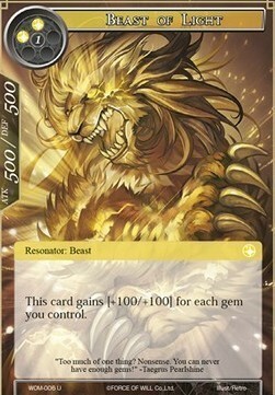 Beast of Light Card Front
