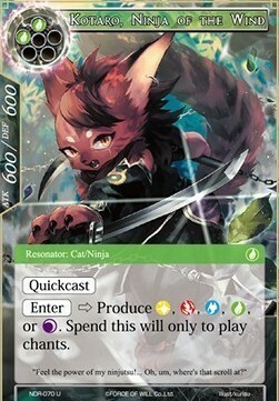 Kotaro, Ninja del Vento Card Front