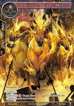Sprinting Flame Horse Card Front