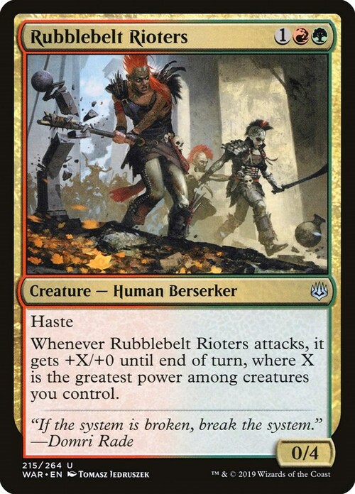Rubblebelt Rioters Card Front