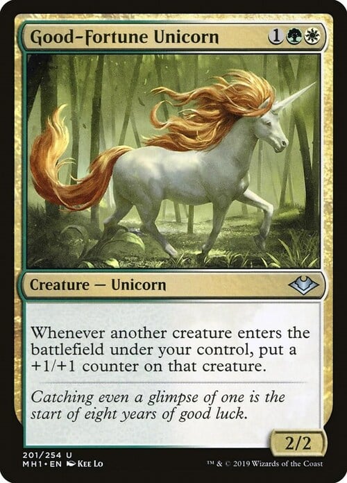 Good-Fortune Unicorn Card Front