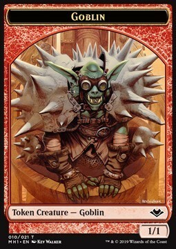 Goblin // Serra the Benevolent Emblem Card Front