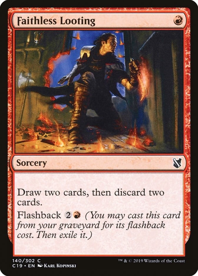 red looting cards mtg What's Better Than The Three Most Powerful 1cmc Spells Ever Created? A Planeswalker That Embodies Them All! (Gamble, Faithless Looting, Lightning Bolt) : r/custommagic Then exile it.) Faithless Looting Commander 2019 |