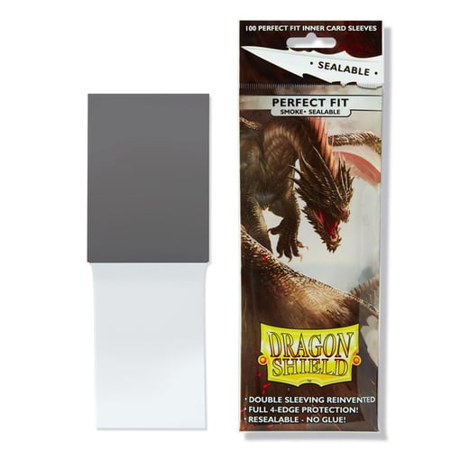 100 Dragon Shield Perfect Fit Sealable Sleeves - Smoke