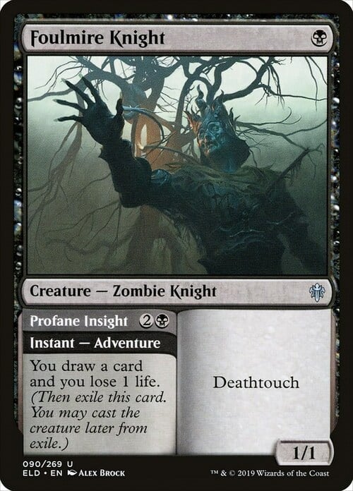 Foulmire Knight // Profane Insight Card Front