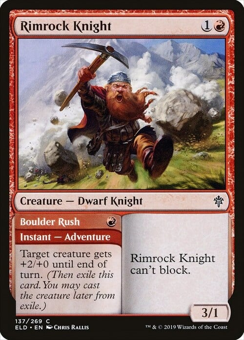 Rimrock Knight // Boulder Rush Card Front