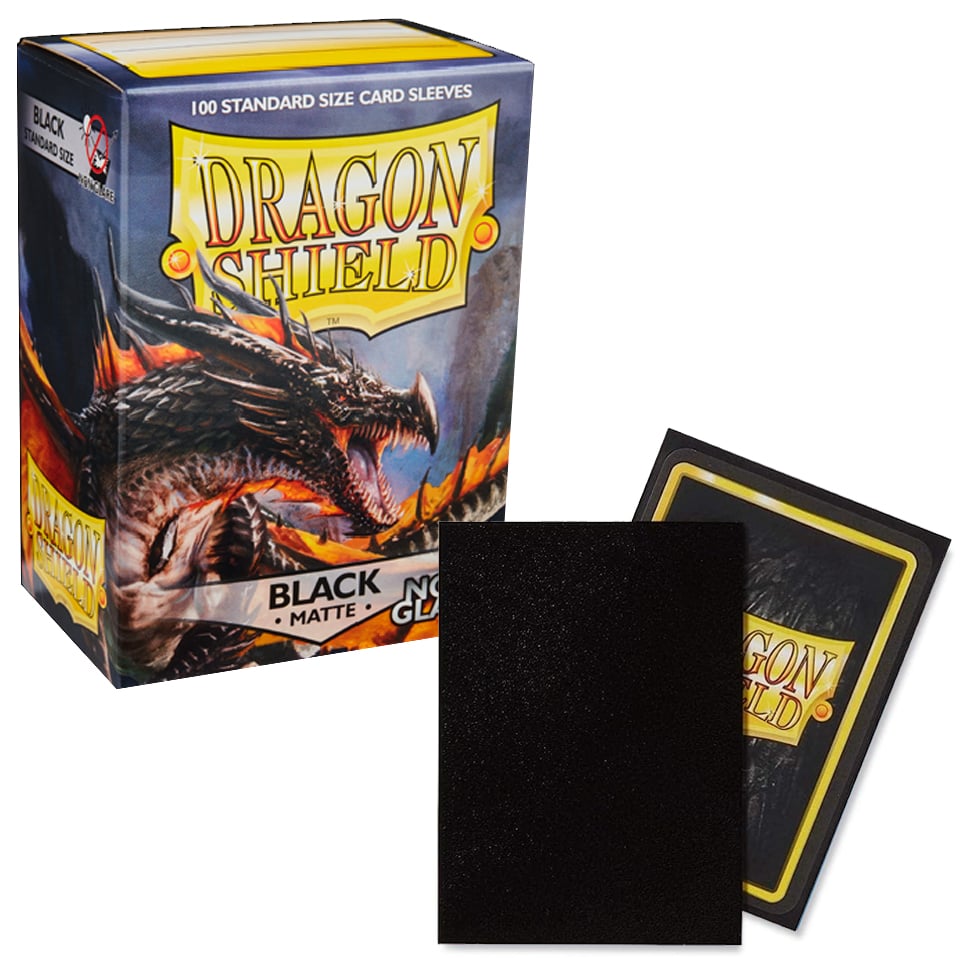 100 Dragon Shield Sleeves - Matte Black | Non-Glare