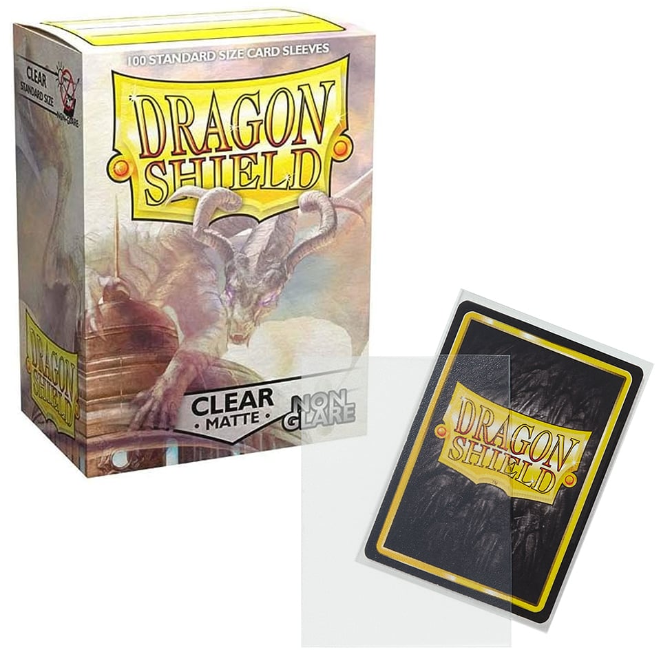 100 Dragon Shield Sleeves - Matte Clear | Non-Glare