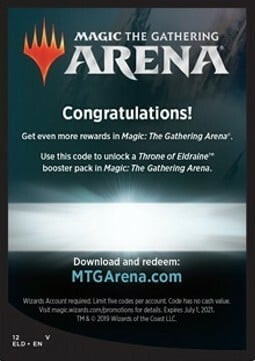 Arena Code Card (Promo Pack) Card Front