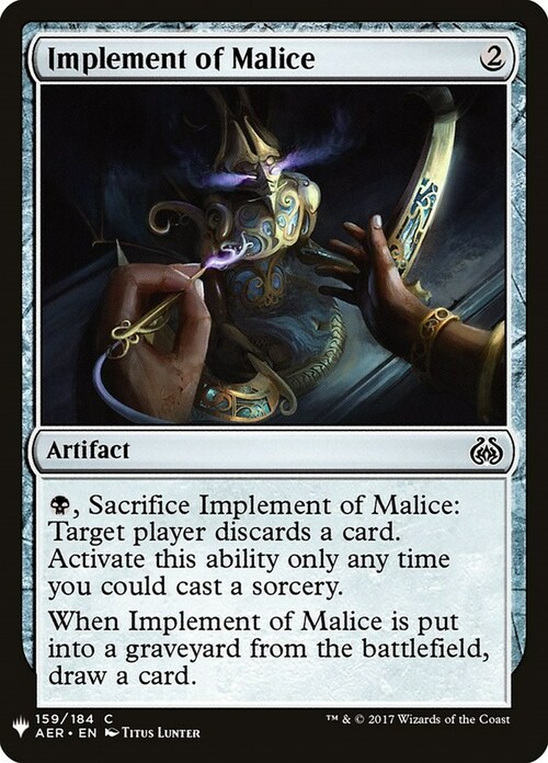 Implement of Malice Card Front