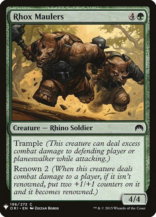 Rhox Maulers Card Front