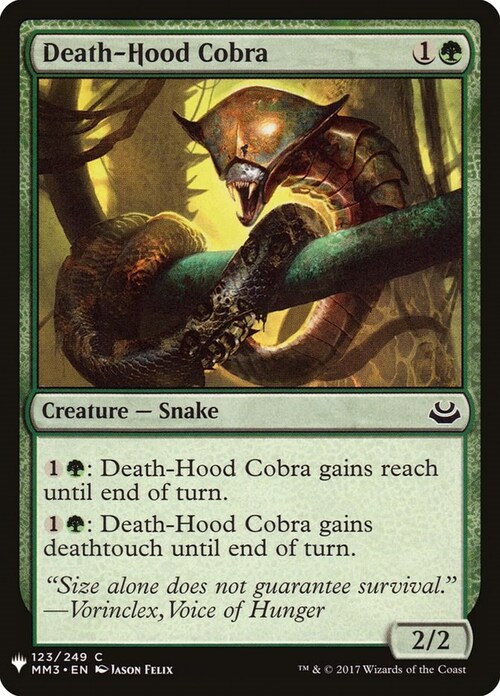 Cobra Incappucciato Card Front