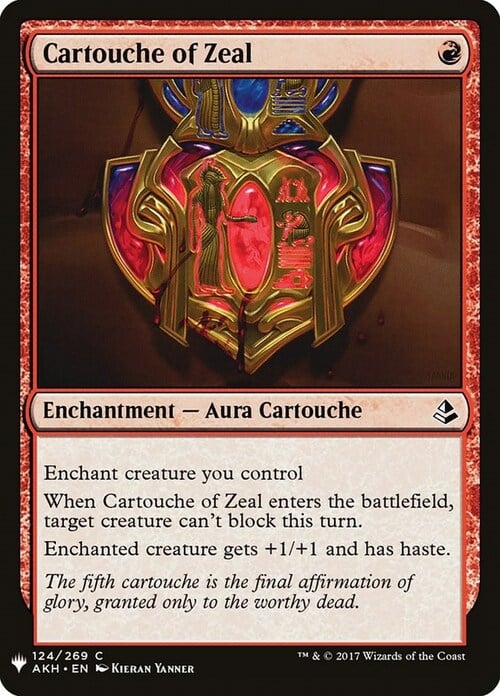 Cartouche of Zeal Card Front