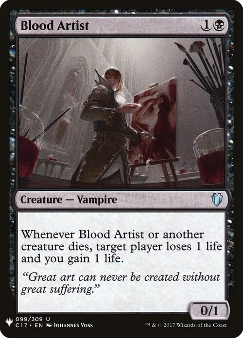 Blood Artist Card Front