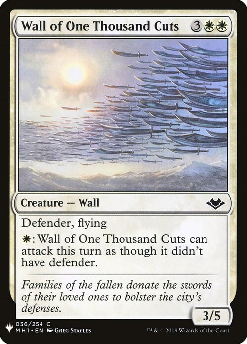 Wall of One Thousand Cuts Card Front