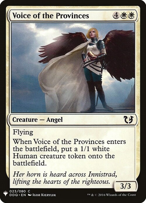 Voice of the Provinces Card Front