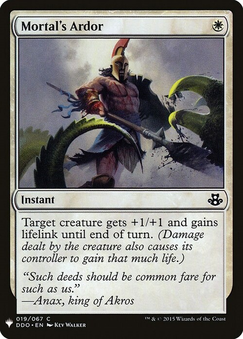 Mortal's Ardor Card Front
