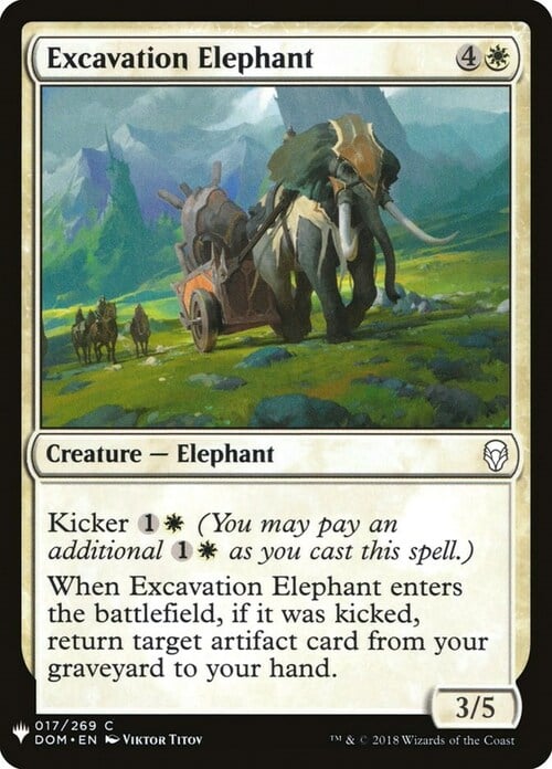 Elefante de la excavación Frente