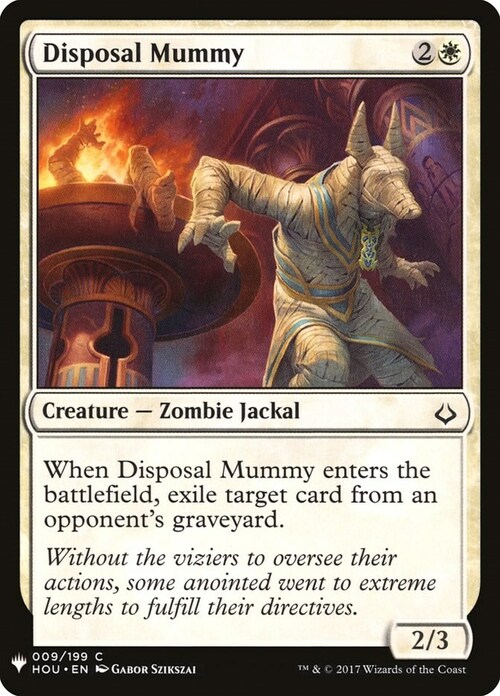 Disposal Mummy Card Front