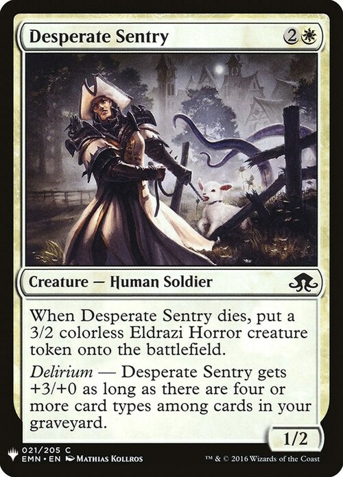 Desperate Sentry Card Front