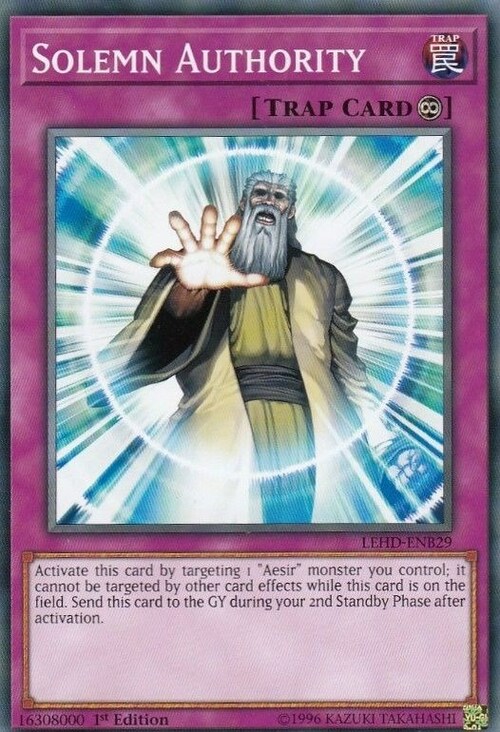 Solemn Authority Card Front