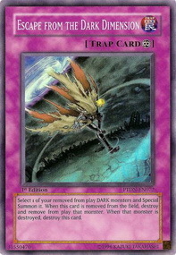 Escape from the Dark Dimension Card Front