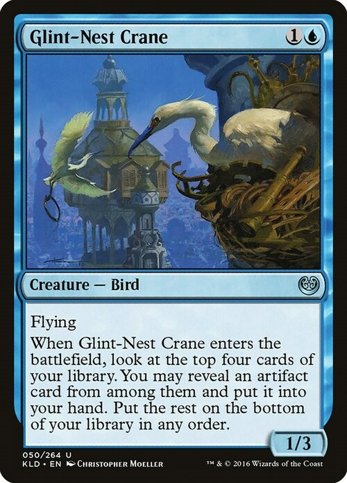 Glint-Nest Crane Card Front