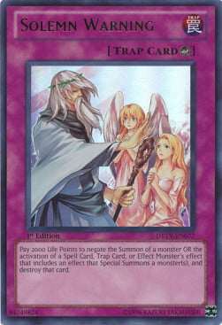 Solemn Warning Card Front