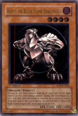 Horus the Black Flame Dragon LV4 Card Front