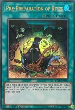 Pre-Preparation of Rites Card Front