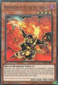 Brotherhood of the Fire Fist - Gorilla Card Front