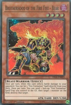 Brotherhood of the Fire Fist - Bear Card Front