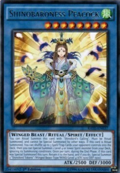 Shinobaroness Peacock Card Front
