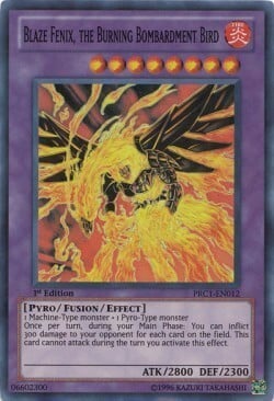 Blaze Fenix, the Burning Bombardment Bird Card Front