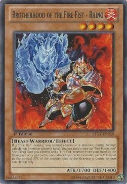 Brotherhood of the Fire Fist - Rhino Card Front