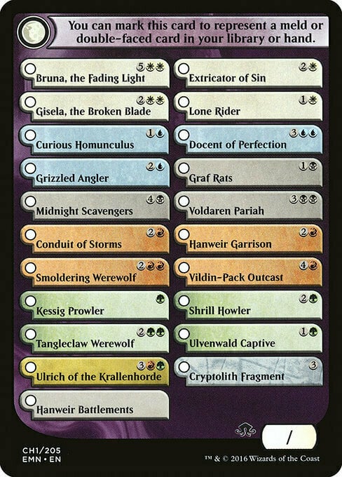 Double-Faced Card Proxy Checklist Card Front