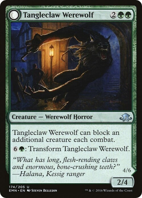 Tangleclaw Werewolf // Fibrous Entangler Card Front
