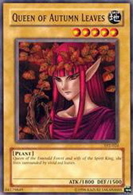Queen of Autumn Leaves Card Front