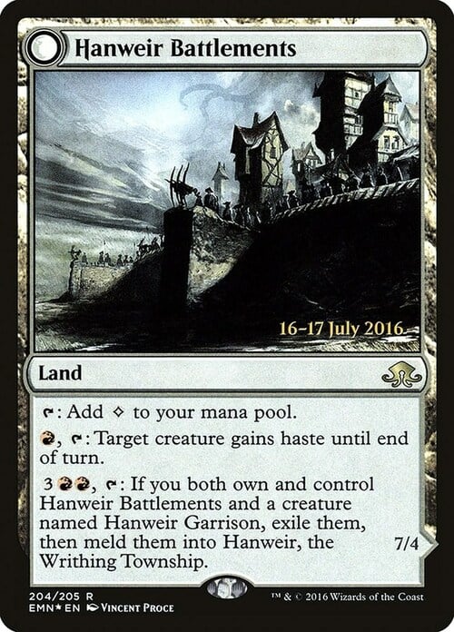 Hanweir Battlements // Hanweir, the Writhing Township Card Front