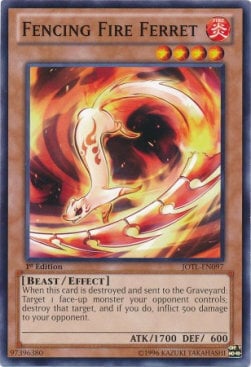 Fencing Fire Ferret Card Front