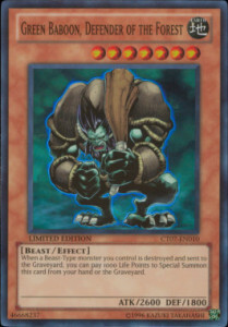 Green Baboon, Defender of the Forest Card Front