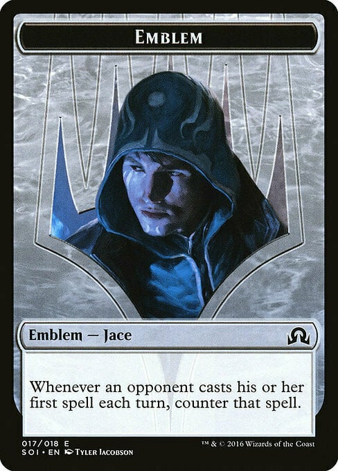 Jace, Unraveler of Secrets Emblem Card Front