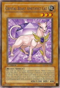 Crystal Beast Amethyst Cat Card Front